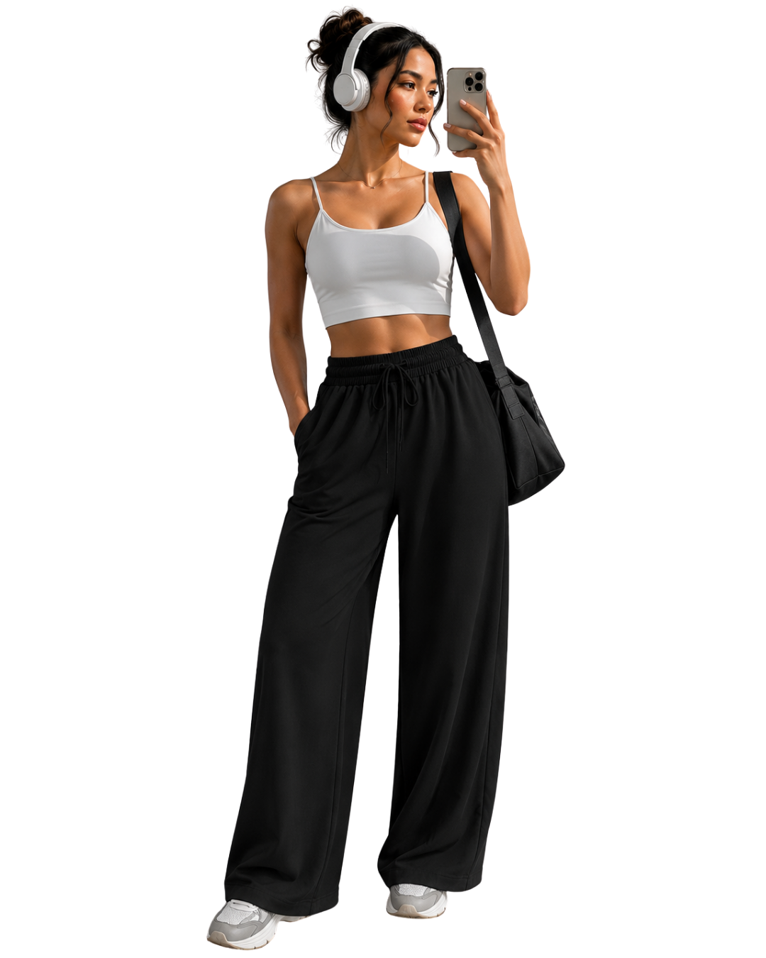 Pantalón Deportivo Wide Leg con Pretina Ajustable