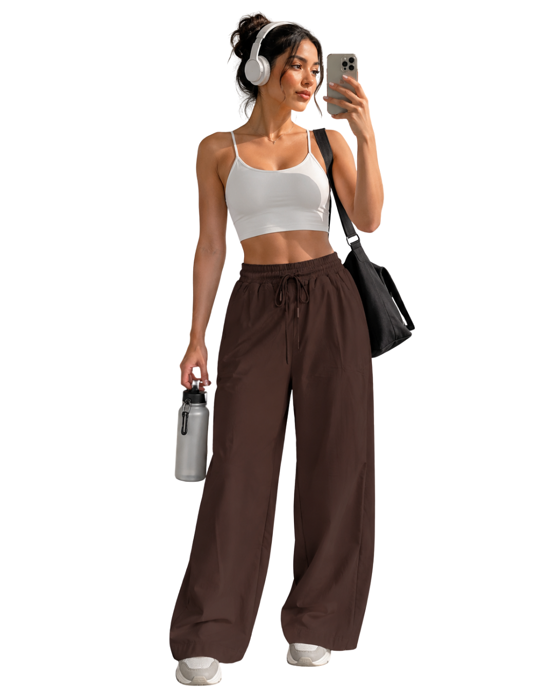 Pantalón Deportivo Wide Leg con Pretina Ajustable